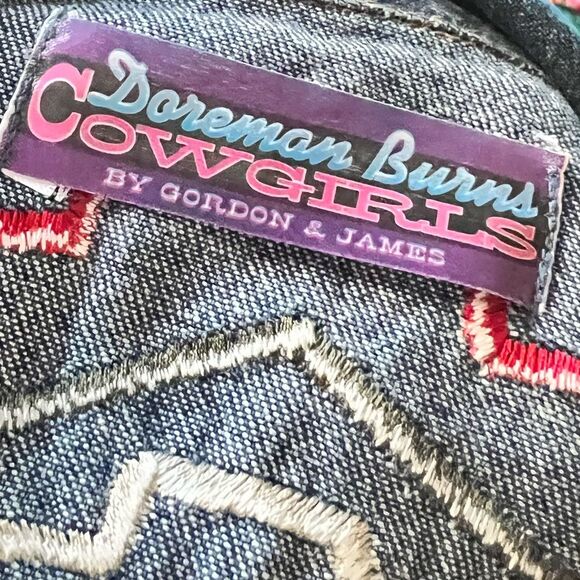 Foreman Burns Cowgirls Blue Jean Southwest Vest with silver stud details Size M - Picture 3 of 13